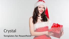  Presentation with merru christmas - PPT layouts featuring woman in a red mrs background and a light gray colored foreground