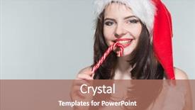  Presentation with merry christmas - Slide deck with woman in a red mrs background and a  colored foreground