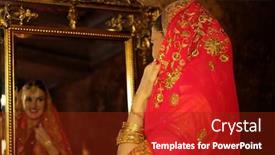  Presentation with bride - Presentation theme consisting of woman-in-a-red-sari background and a tawny brown colored foreground
