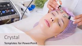  Presentation with therapeutic - Slide deck enhanced with woman-in-a-spa-salon background and a lemonade colored foreground