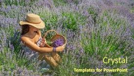  Presentation with woman gathering - Beautiful presentation featuring woman-in-a-straw-hat backdrop and a tawny brown colored foreground
