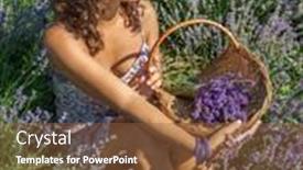  Presentation with woman gathering - Slide deck with woman-in-a-straw-hat background and a tawny brown colored foreground