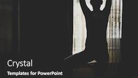  Presentation with mentally - Slides having woman-in-a-yoga-pose background and a dark gray colored foreground