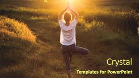  Presentation with mindfulness - Slide deck having woman-in-a-yoga-pose background and a tawny brown colored foreground