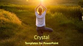  Presentation with mindfulness - Presentation design with woman-in-a-yoga-pose background and a tawny brown colored foreground