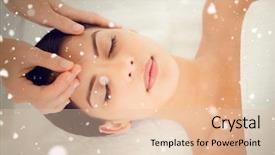  Presentation with acupuncture - Beautiful slide deck featuring woman in an acupuncture backdrop and a lemonade colored foreground