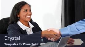  Presentation with ready - Slides having woman-in-an-office and a wine colored foreground