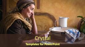  Presentation with renaissance - Slide deck featuring woman-in-authentic-peasant-renaissance background and a tawny brown colored foreground