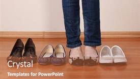 Presentation with ballet - Amazing slides having woman in ballet flat shoes on wooden background backdrop and a red colored foreground