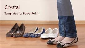  Presentation with england flat - Cool new PPT theme with woman in ballet flat shoes backdrop and a lemonade colored foreground