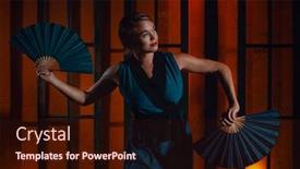  Presentation with kimono - Amazing presentation theme having woman-in-beautiful-japanese-turquoise backdrop and a wine colored foreground