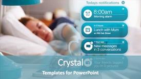  Presentation with bed - Slide set featuring woman in bed reading notification background and a teal colored foreground