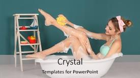  Presentation with lactation young woman breastfeeding - Slides having woman in bikini taking bath background and a lemonade colored foreground