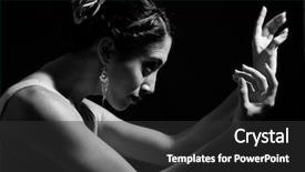  Presentation with black hands - PPT theme having woman in black and white background and a dark gray colored foreground