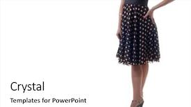  Presentation with black dot - PPT layouts featuring woman in black polka dot background and a white colored foreground