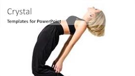  Presentation with dance - Presentation design featuring woman in black suit dance on the white background background and a white colored foreground