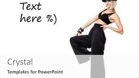  Presentation with dance - Cool new slide deck with woman in black suit dance on the white background backdrop and a white colored foreground