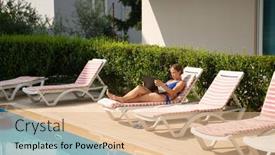  Presentation with blue - Presentation with woman-in-blue-bikini-using background and a coral colored foreground