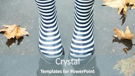  Presentation with rainy day - Amazing theme having woman in boots on rainy backdrop and a  colored foreground