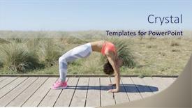  Presentation with bridge - Presentation with flexible pavement - woman in bridge position background and a sky blue colored foreground