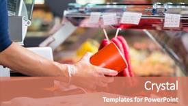  Presentation with butcher shop - Amazing presentation theme having futcher - woman in butcher shop holding backdrop and a coral colored foreground