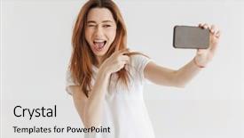  Presentation with china clothes washing powder - Amazing slides having woman in casual clothes making backdrop and a light gray colored foreground