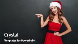  Presentation with christmas black - Beautiful PPT theme featuring woman in christmas dress shows backdrop and a dark gray colored foreground