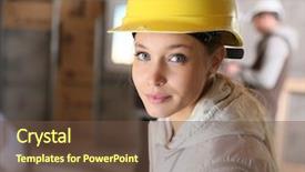  Presentation with professional training - Amazing presentation having woman in construction professional training backdrop and a tawny brown colored foreground