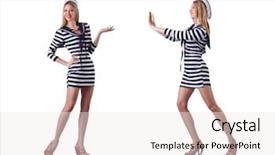  Presentation with holding hands - Presentation theme with woman in costume holding hands background and a sky blue colored foreground