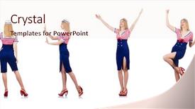  Presentation with costume - Theme having woman in costume pushing virtual background and a lemonade colored foreground