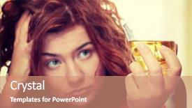  Presentation with drinking alcohol - Colorful PPT theme enhanced with woman in depression drinking alcohol backdrop and a coral colored foreground