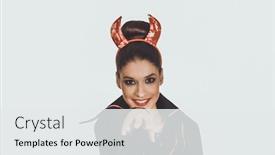  Presentation with carnival - Amazing theme having woman in devil carnival costume backdrop and a white colored foreground
