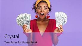  Presentation with uromastyx a genus of african - PPT theme with woman in dress holding money background and a light blue colored foreground