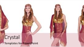  Presentation with white easter lily flowers - Audience pleasing PPT theme consisting of woman in eastern costume isolated backdrop and a coral colored foreground