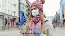  Presentation with lockdown - Cool new slides with woman-in-empty-city backdrop and a light gray colored foreground