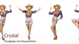  Presentation with clothing - Presentation theme having woman in fashion clothing concept background and a lemonade colored foreground