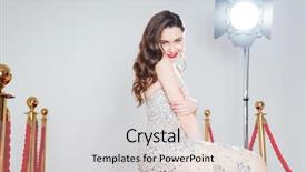  Presentation with fashion - PPT theme with woman in fashion dress look background and a lemonade colored foreground