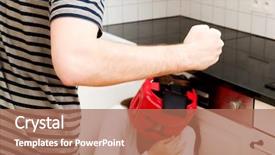  Presentation with domestic abuse - PPT layouts with woman in fear of domestic background and a  colored foreground