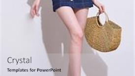  Presentation with blue floral - Slide set featuring woman-in-floral-pattern-monstera background and a light gray colored foreground