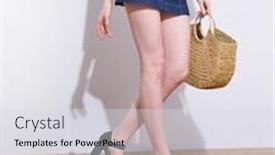  Presentation with blue floral - Beautiful presentation theme featuring woman-in-floral-pattern-monstera backdrop and a light gray colored foreground