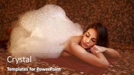  Presentation with foam - Audience pleasing slide set consisting of woman-in-foam-turkish-bath backdrop and a tawny brown colored foreground