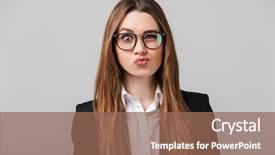  Presentation with funny - Cool new presentation theme with woman in glasses and official backdrop and a violet colored foreground