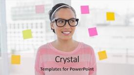  Presentation with creative - Slide set with woman in glasses in creative background and a lemonade colored foreground