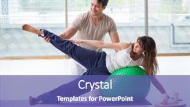  Presentation with gym ball - Slide deck consisting of woman in gym with stability background and a  colored foreground