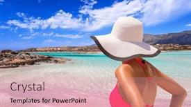  Presentation with holidays - Presentation consisting of woman-in-hat-enjoying-sun background and a lemonade colored foreground