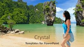  Presentation with holidays - Presentation featuring woman-in-hat-enjoying-sun background and a lemonade colored foreground