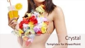  Presentation with hawaii - Colorful slide deck enhanced with woman in hawaii costume drink juice isolated backdrop and a lemonade colored foreground