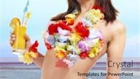  Presentation with hawaii - Amazing slide deck having woman in hawaii costume drink juice outdoor backdrop and a coral colored foreground