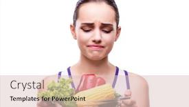  Presentation with healthy eating - Audience pleasing presentation theme consisting of woman-in-healthy-eating-concept backdrop and a lemonade colored foreground