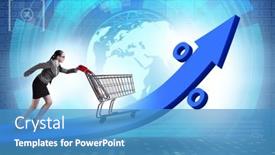  Presentation with grocery - Slides with woman-in-high-grocery-inflation background and a teal colored foreground